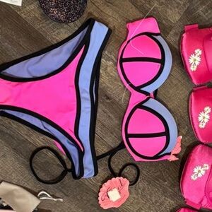 Vibrant Pink and Blue Bikini Set
